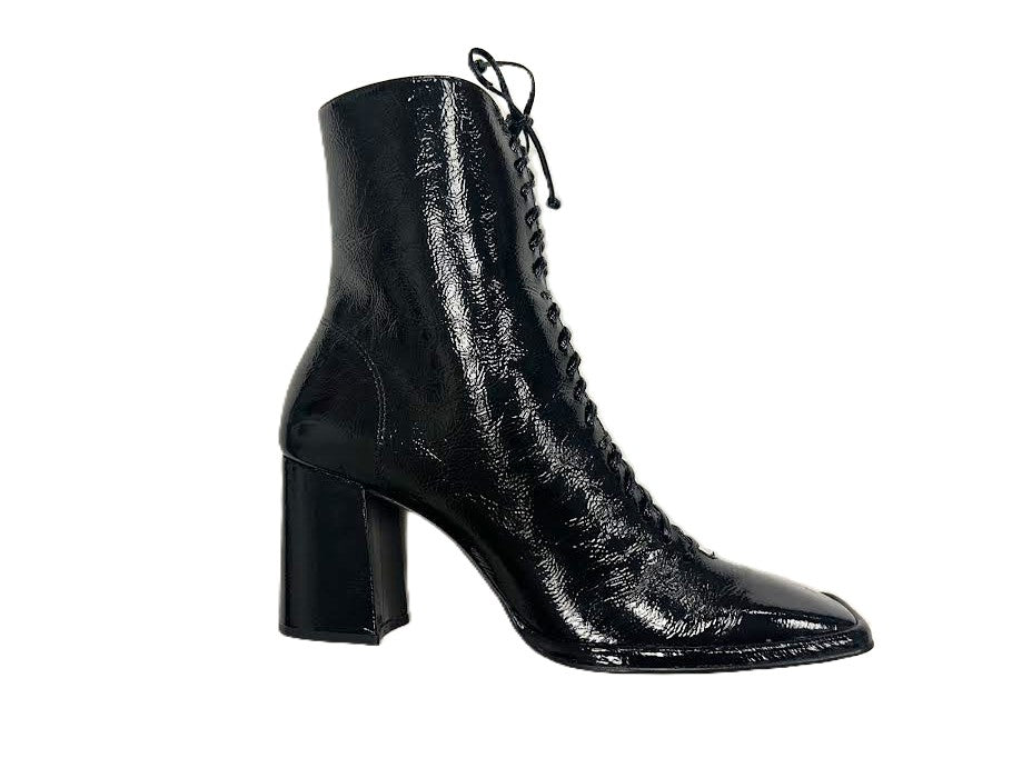Alice Patent Leather Lace Up Boot