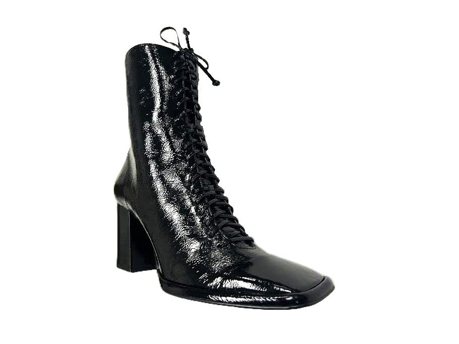 Alice Patent Leather Lace Up Boot