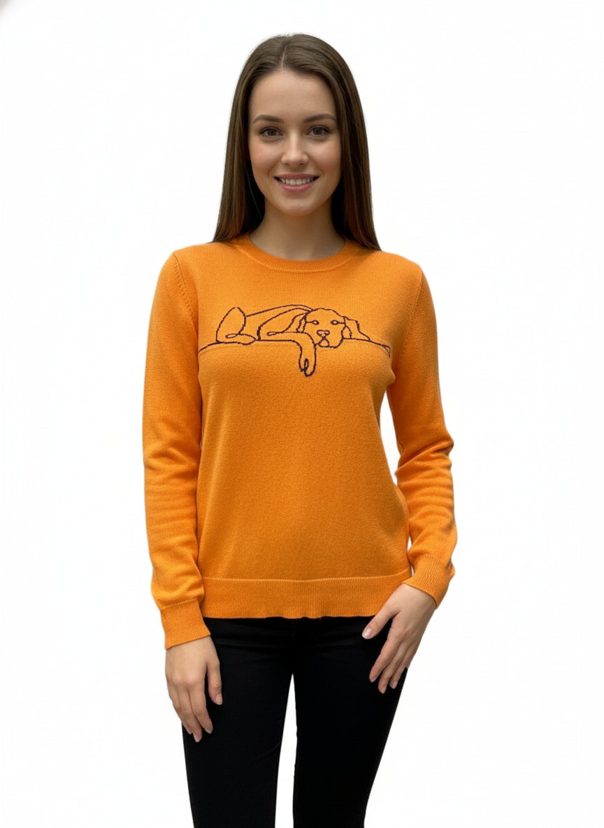 CASHMERE DOG PRINT SWEATER