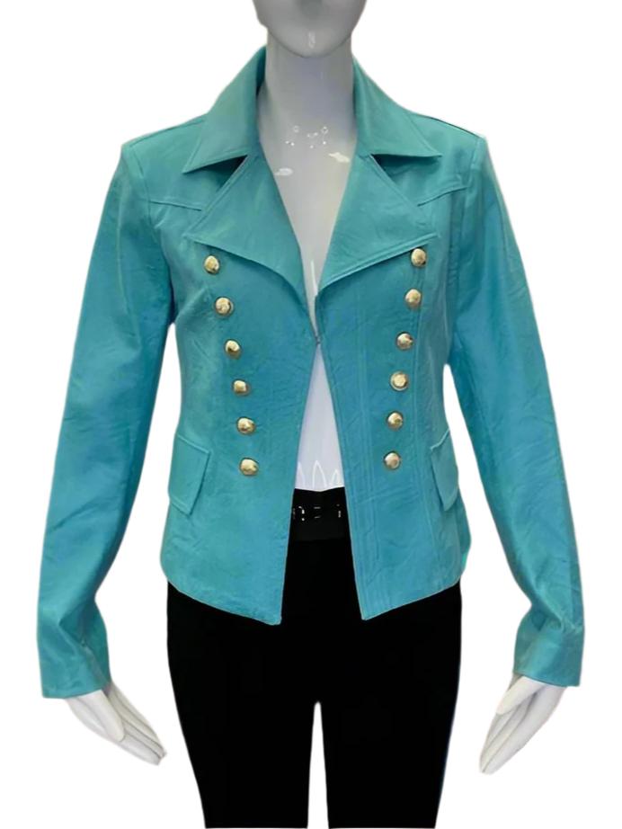 Ultra Suede Teal Blue Jacket