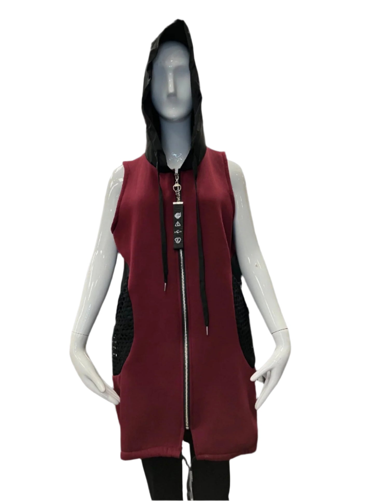 Sport Maroon Zipper Vest