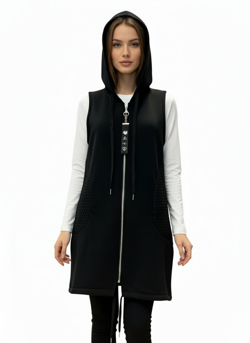 Sport Black Zipper Vest