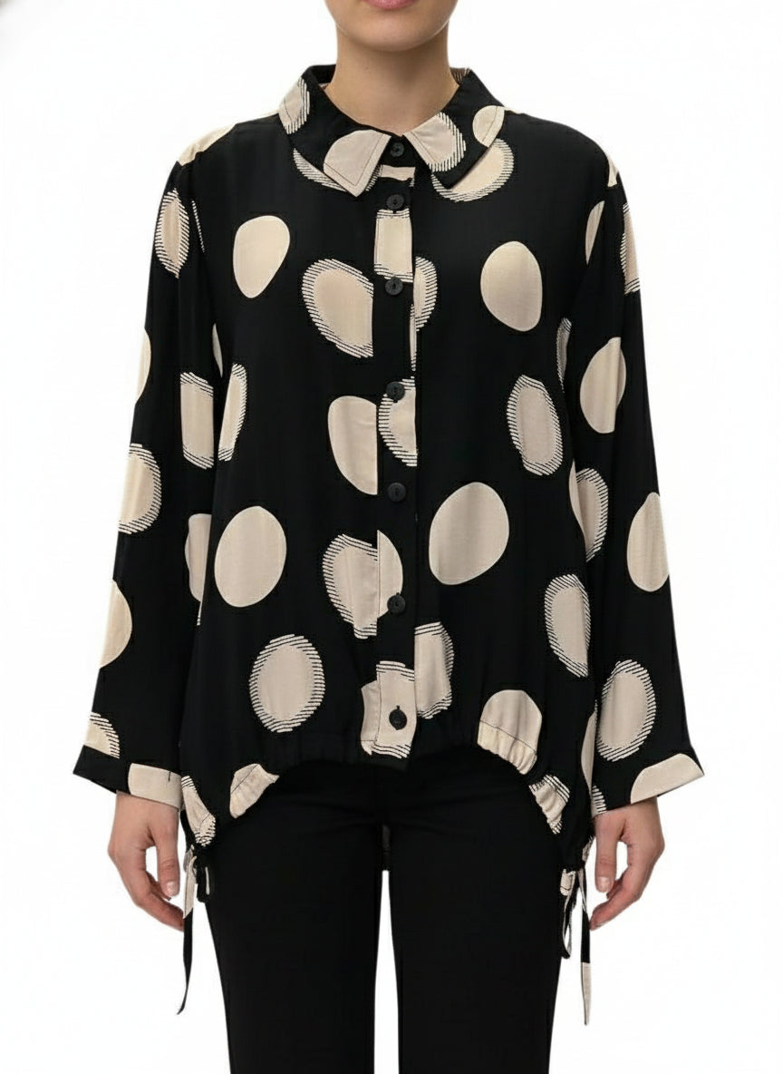 Mod Drawstring Button Up Top