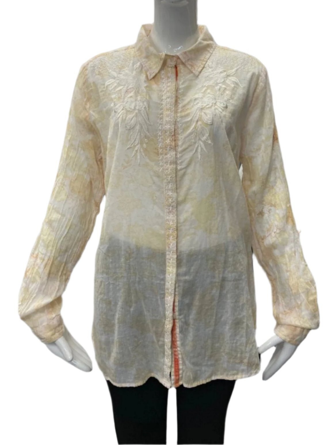 Embroidered Vintage Sheer Top