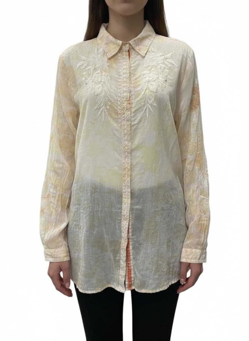 Embroidered Vintage Sheer Top