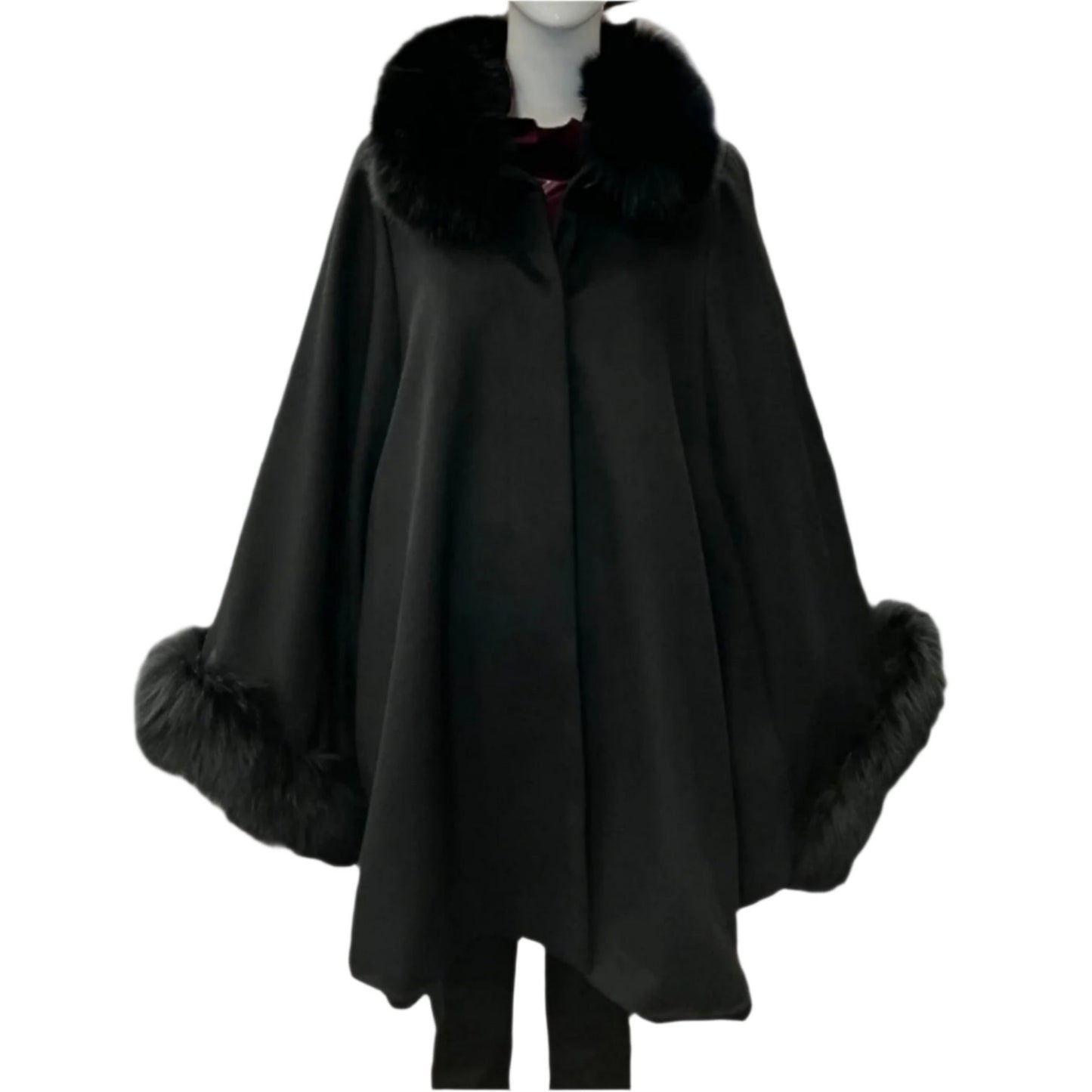 Black Fox Fur Cape