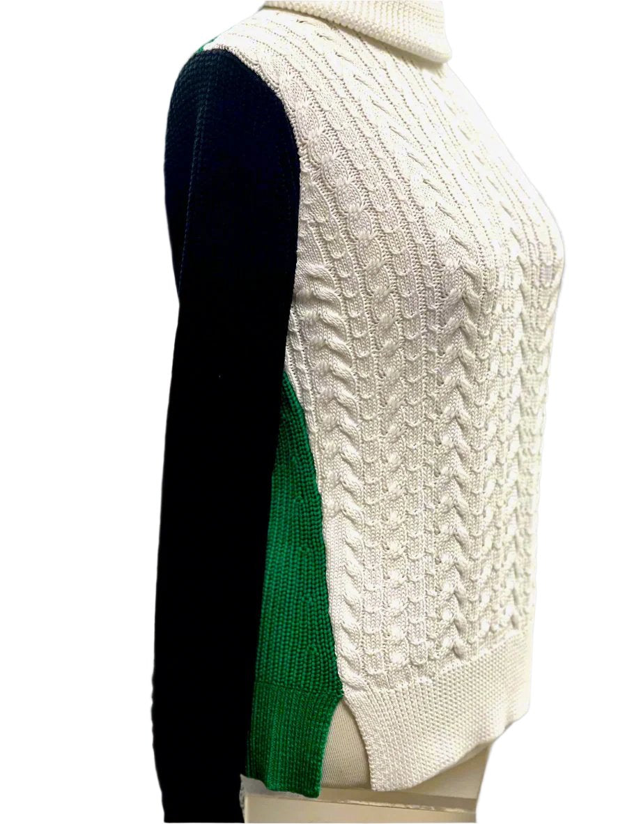 Knit Three-Tone Sweater