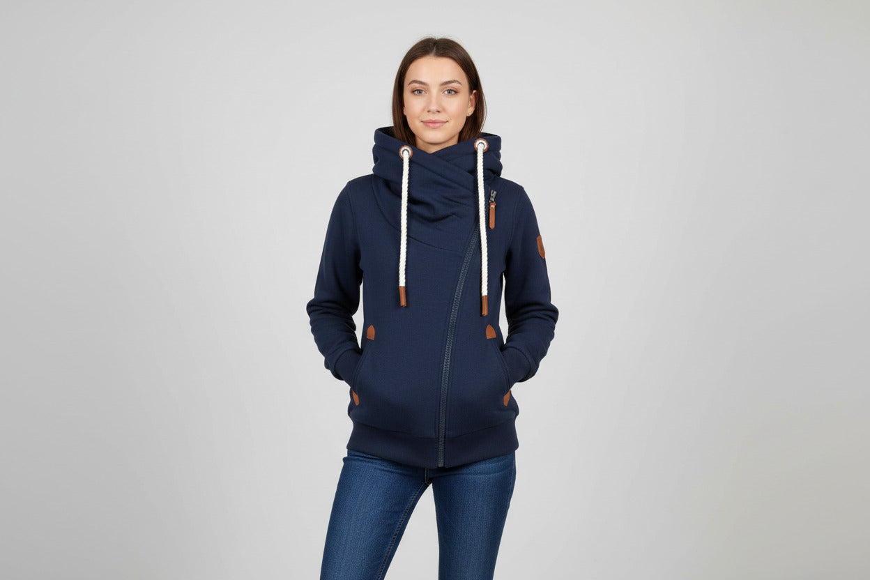 Hestia Blue Zipper Sweater