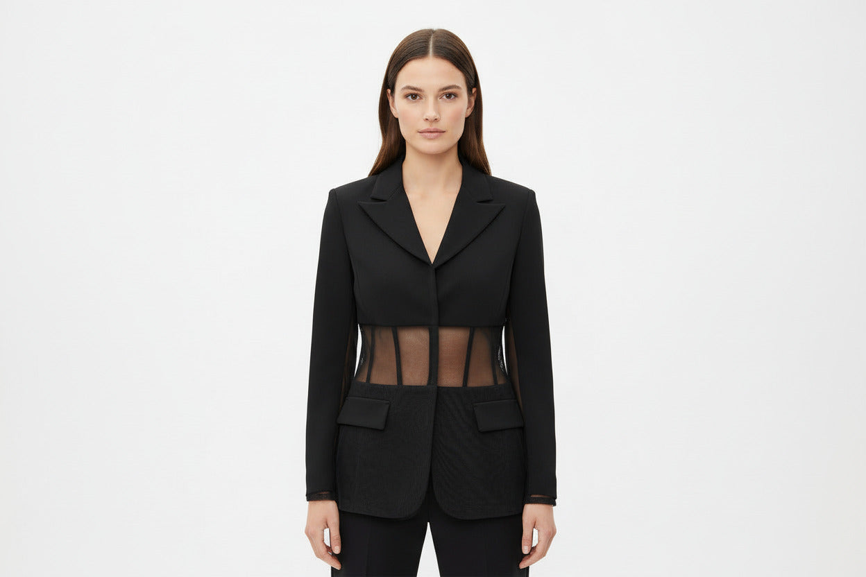 Black Mesh Blazer