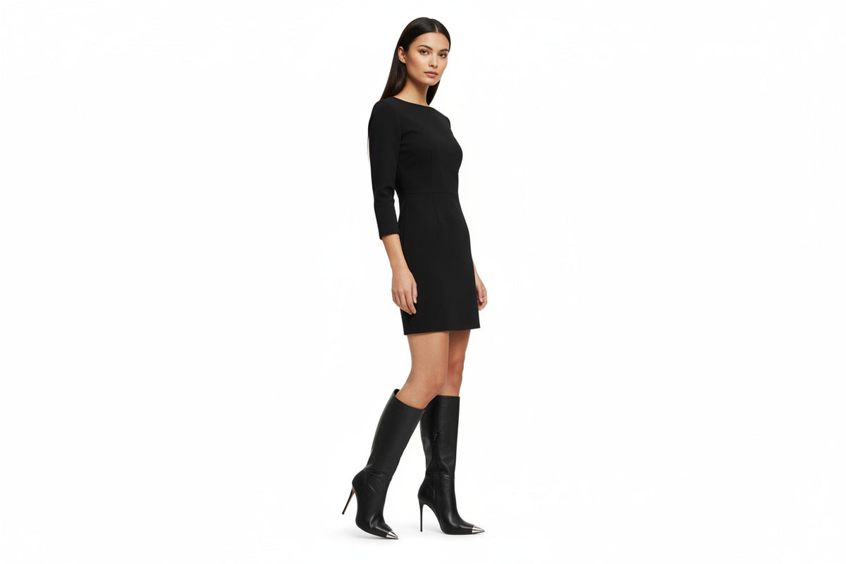 Knee-High Pointed Toe Leather Boots