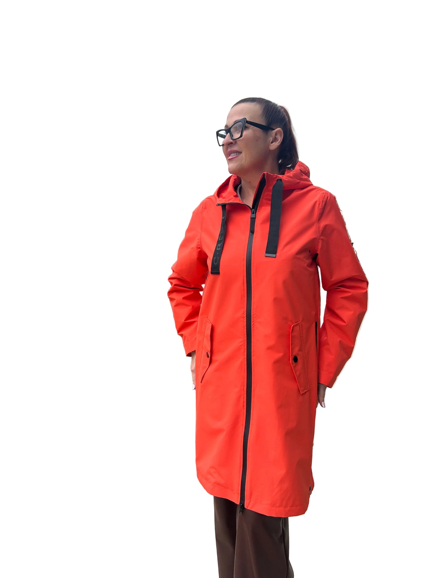 Orange Magic Print Raincoat