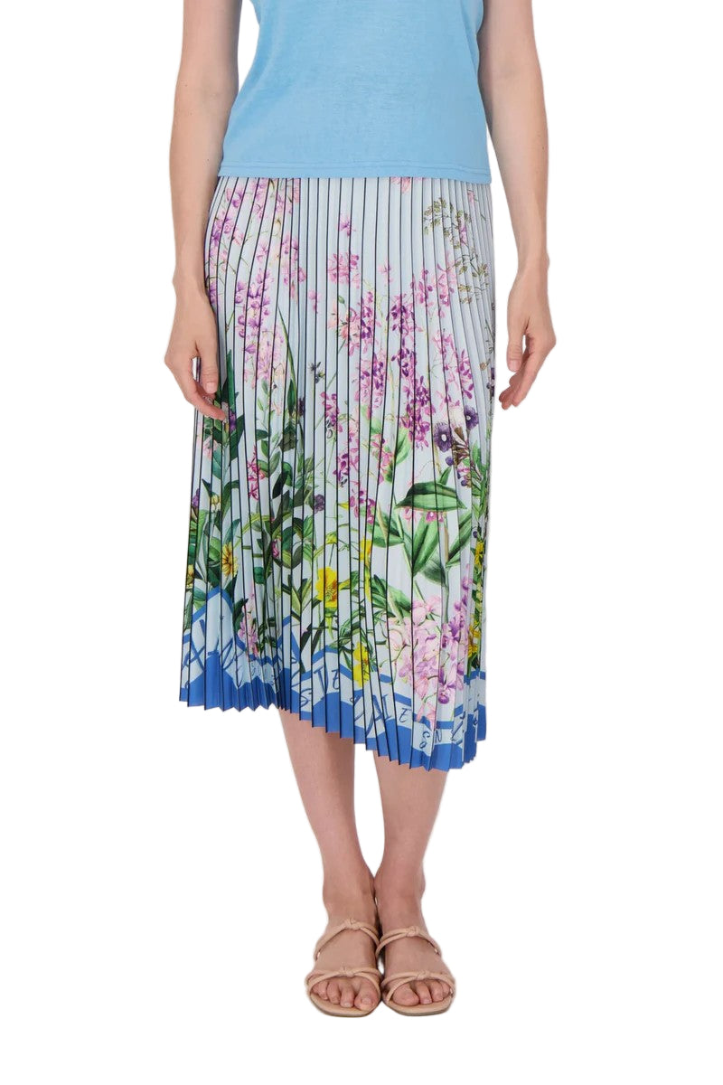 Spanner Pleated Floral Midi Skirt