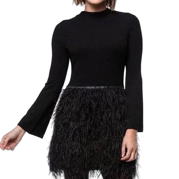 Snowy Feather Sweater Dress