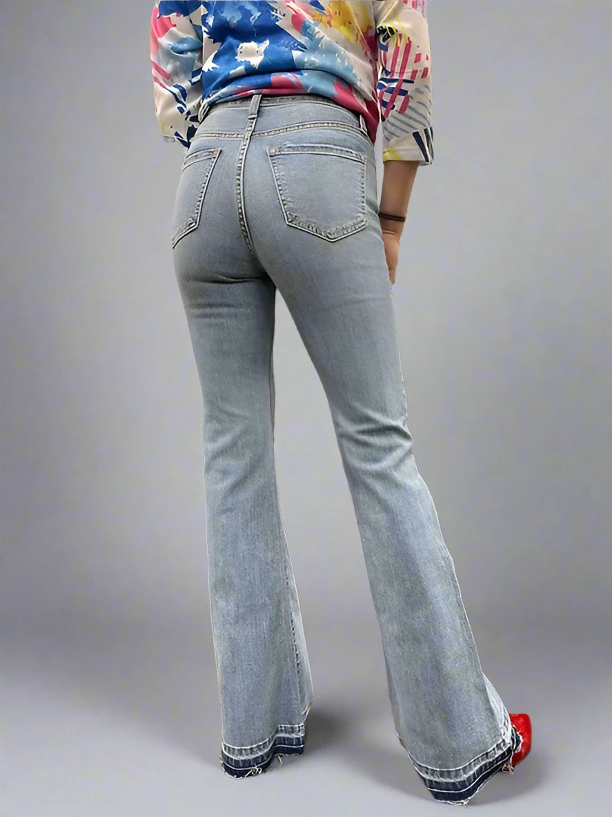 Flared High Rise Denim Jeans
