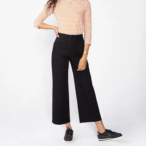 Black Wide Legged Denim Jeans