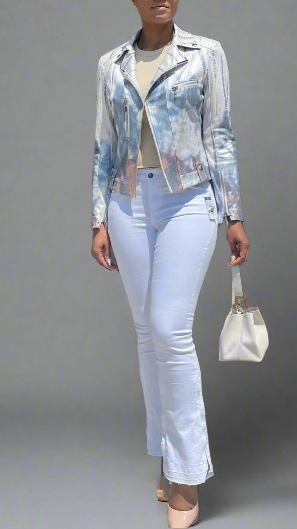 Classic White Pants with zipper