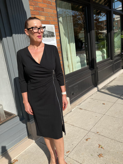 SCAPA BLACK ZIPPER DRESS