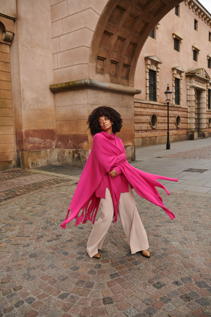 Hot Pink Sleeveless Cardigan