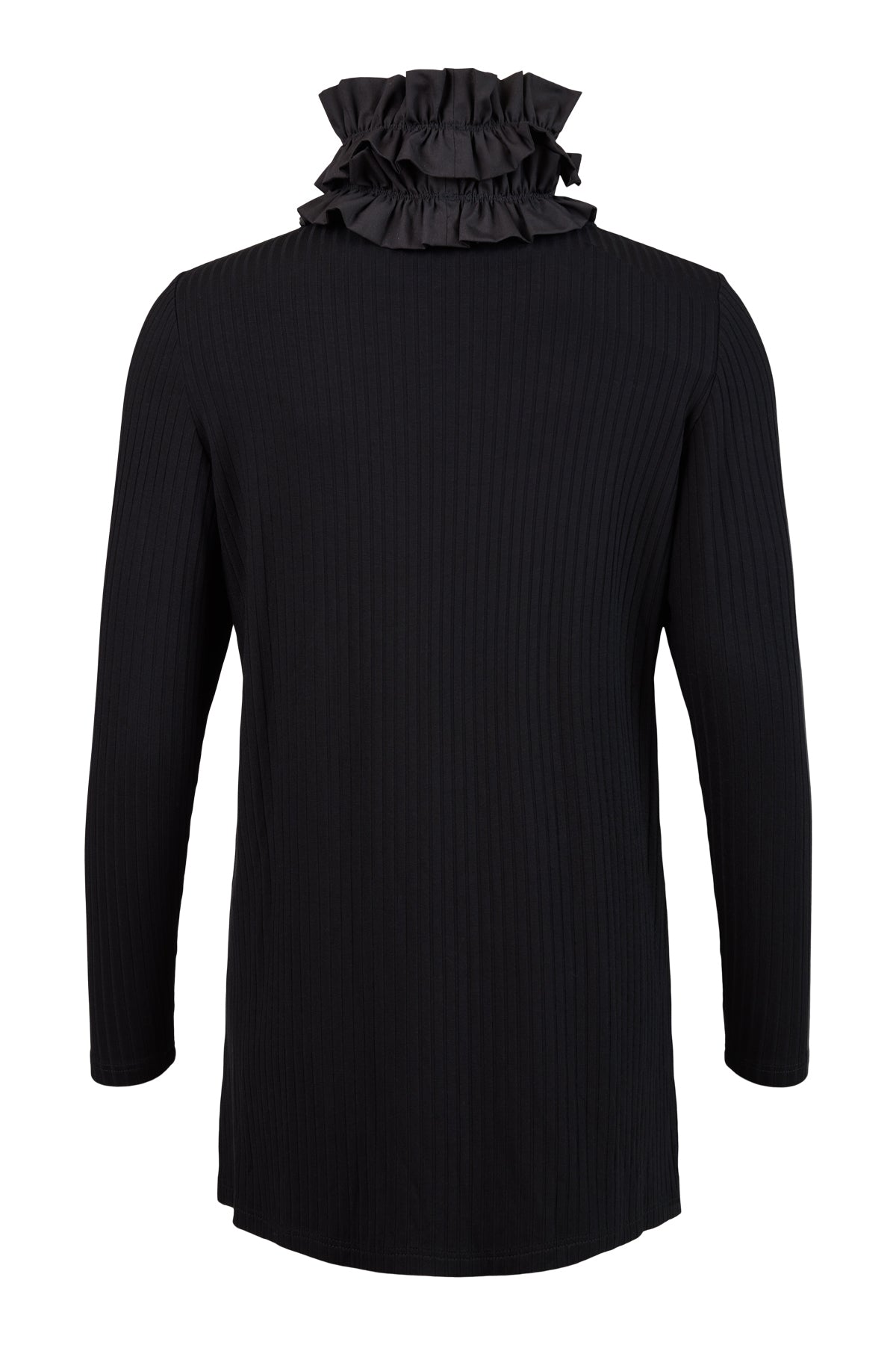 Black Ruched Turtleneck