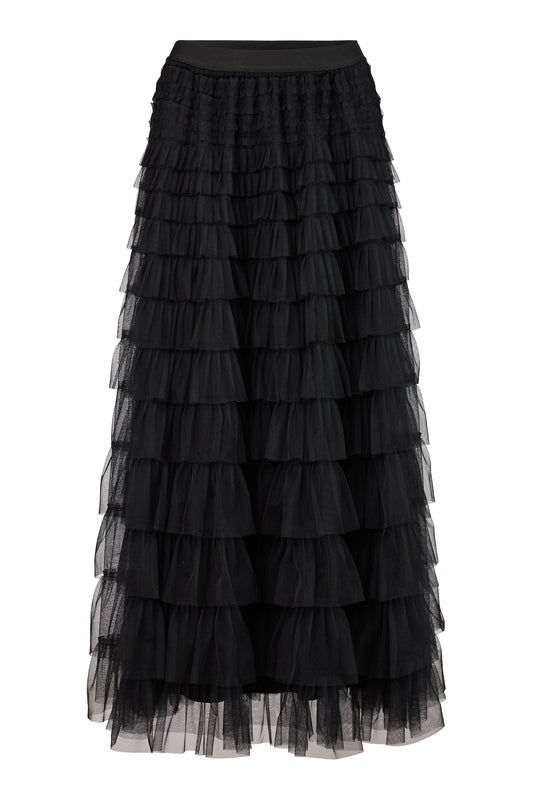 Black Maxi Tiered Skirt