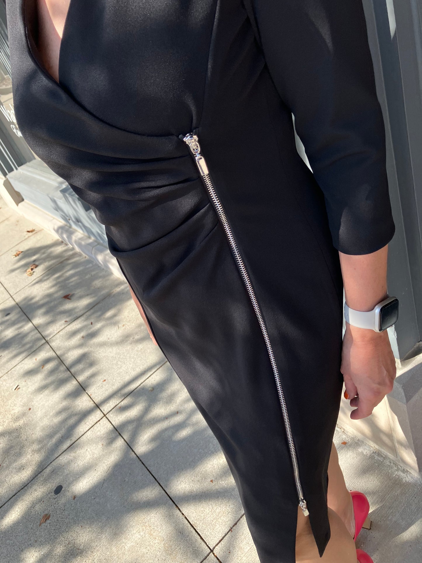 SCAPA BLACK ZIPPER DRESS