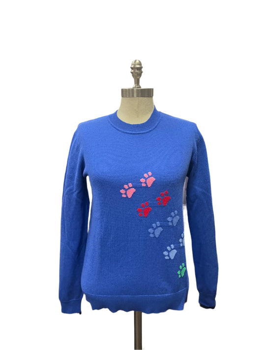 CASHMERE PAW PRINT SWEATER