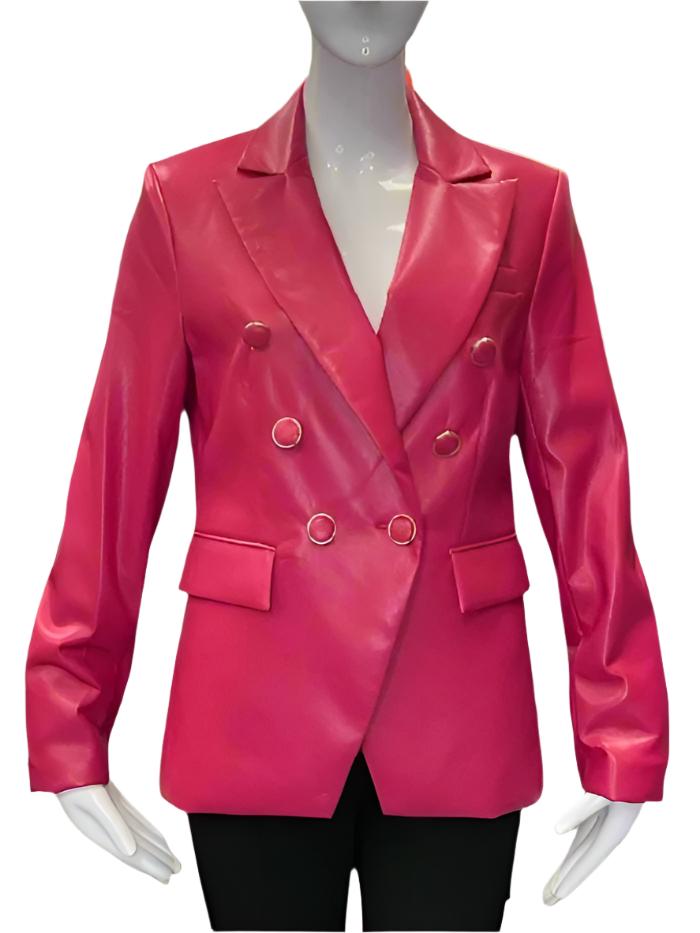 Vegan Pop Pink Leather Blazer