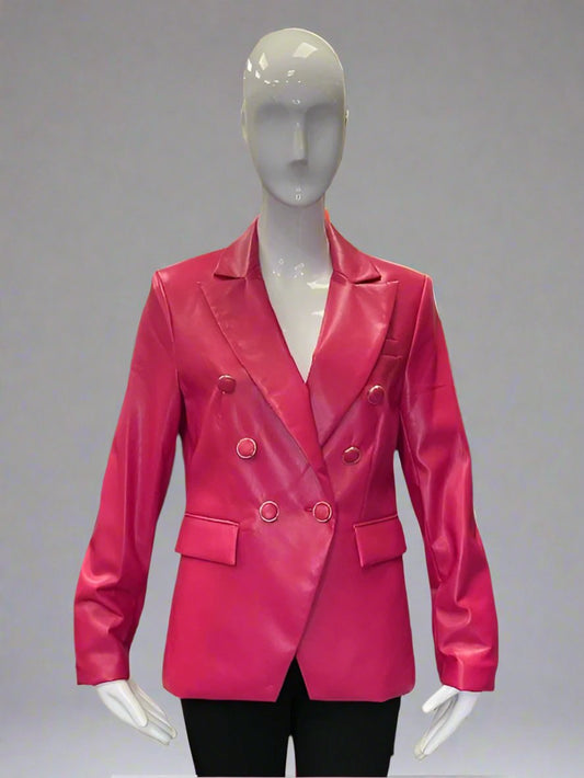 Vegan Pop Pink Leather Blazer