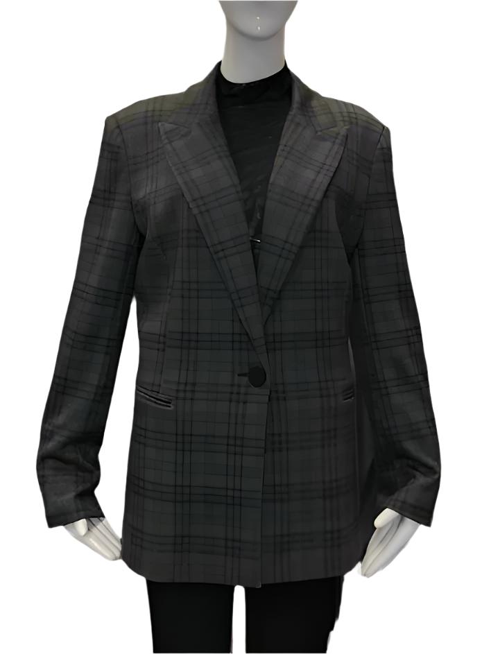 Black Plaid & Grey Blazer