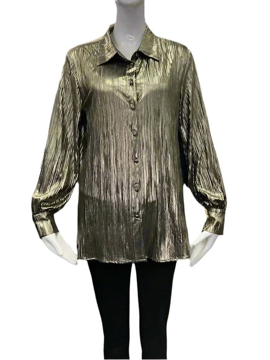 Metallic Chartreuse Blouse