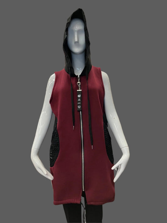 Sport Maroon Zipper Vest