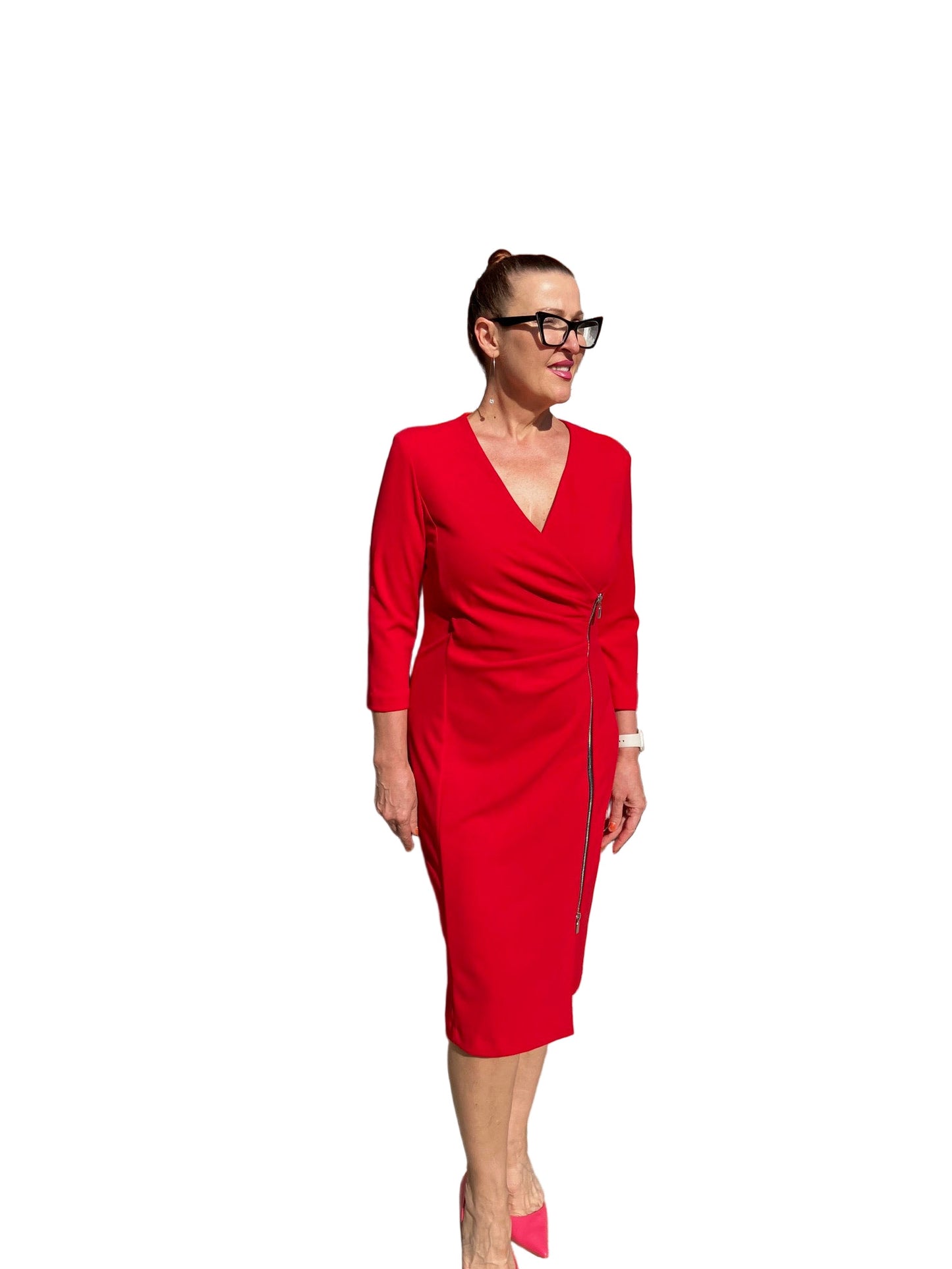 SCAPA RED ZIPPER DRESS