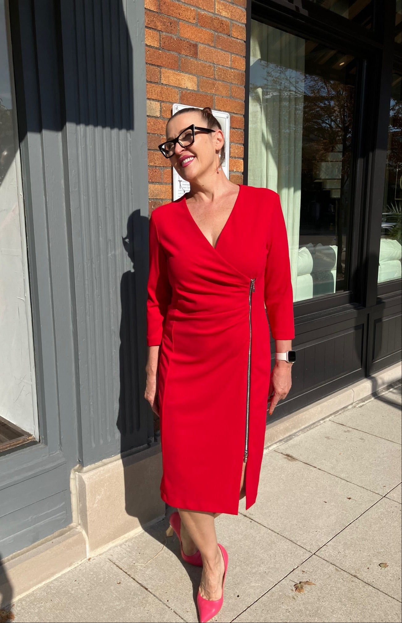 SCAPA RED ZIPPER DRESS