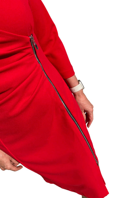 SCAPA RED ZIPPER DRESS