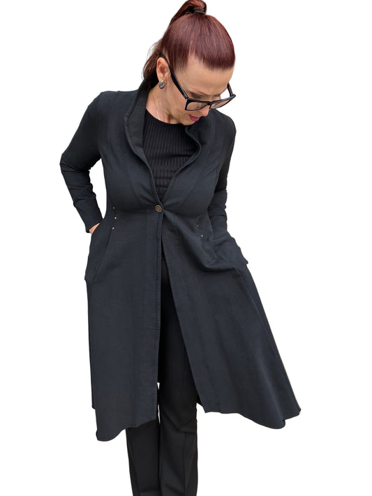 SMOKE STUDDED BLACK JACKET