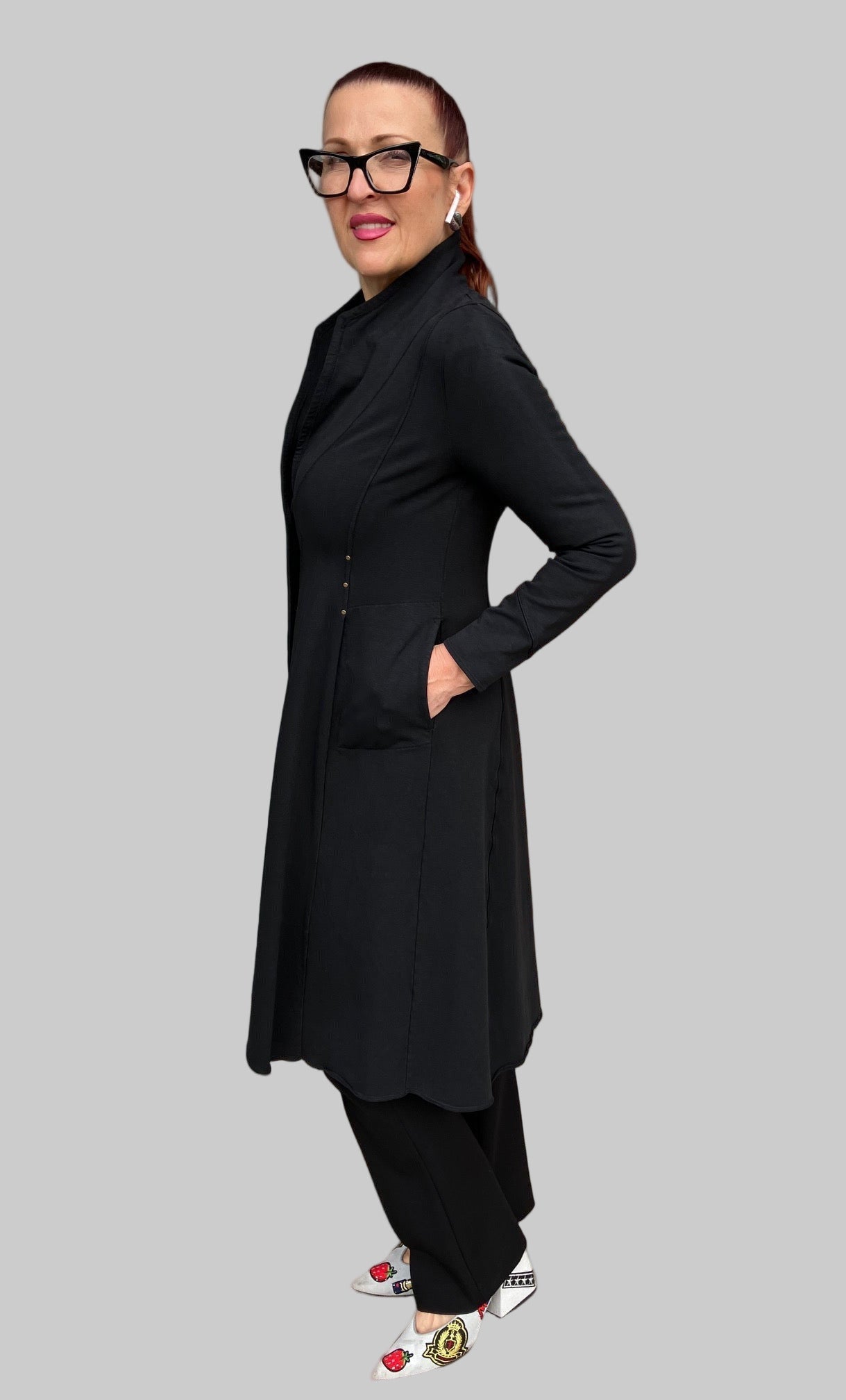 SMOKE STUDDED BLACK JACKET
