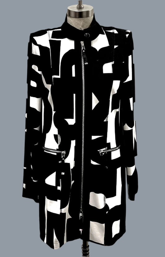 Abstract Long Jacket Top