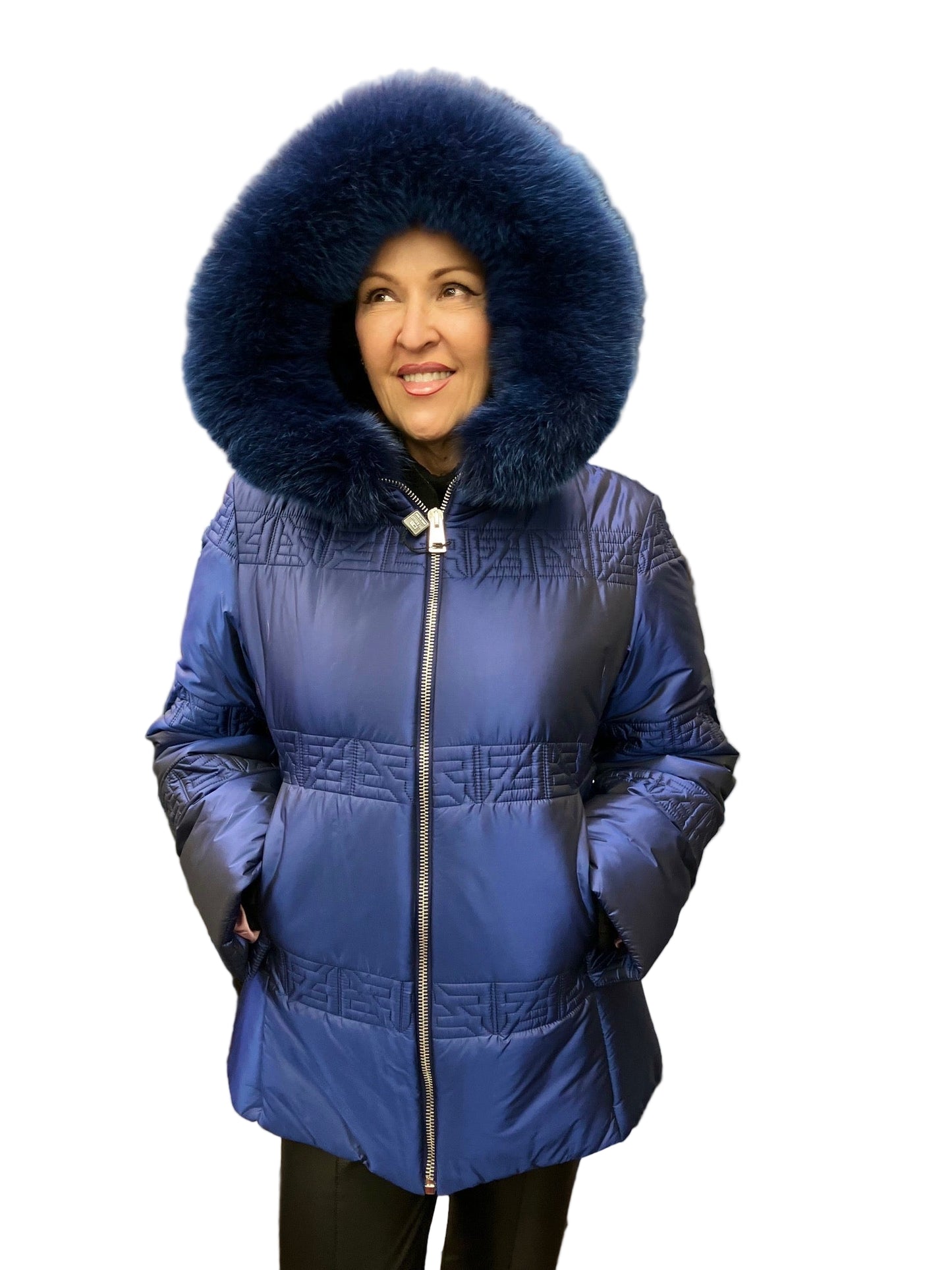 DI BELLO FOX TRIM SKI JACKET - ROYAL BLUE