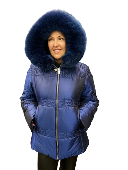 DI BELLO FOX TRIM SKI JACKET - ROYAL BLUE