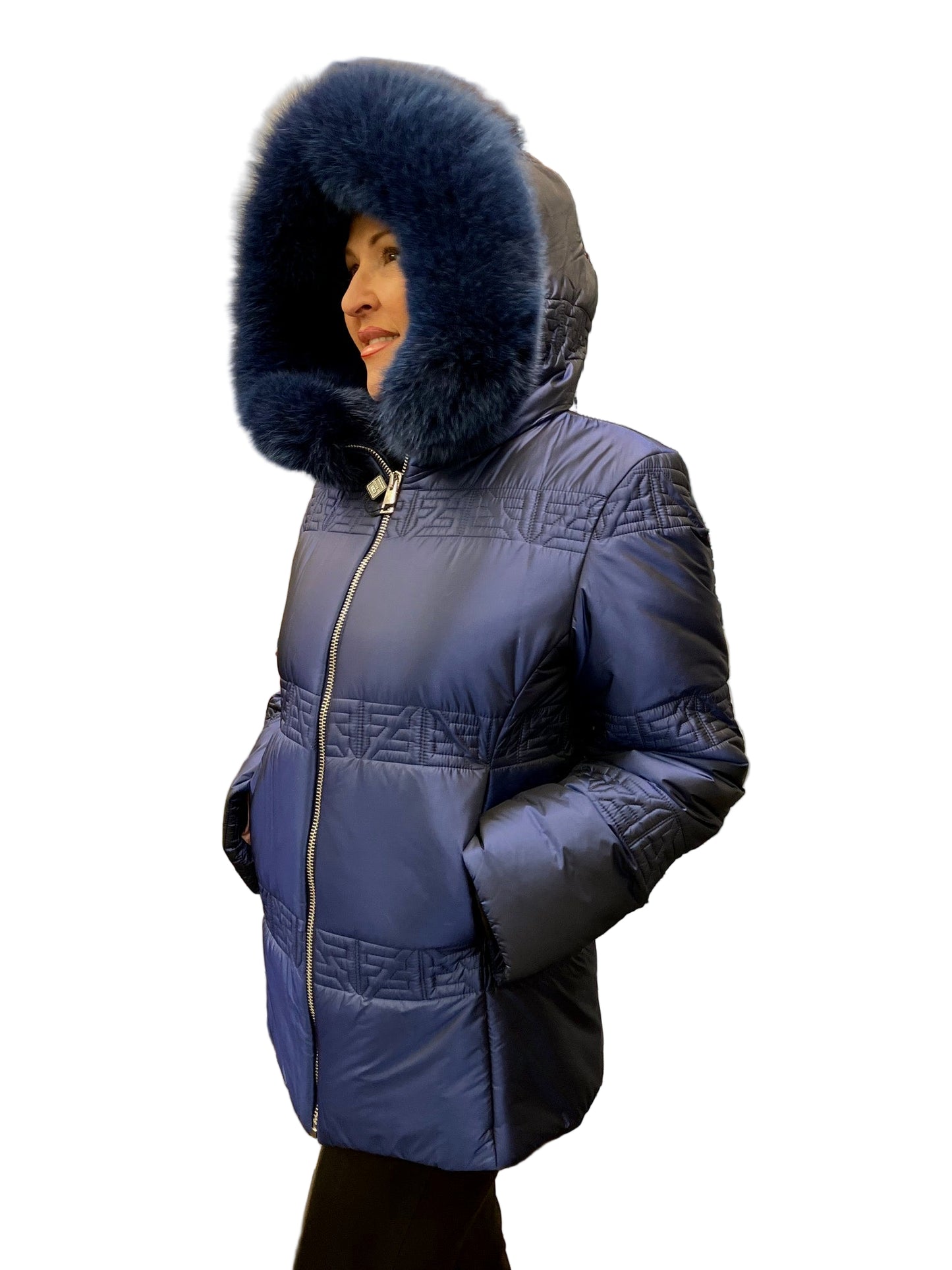 DI BELLO FOX TRIM SKI JACKET - ROYAL BLUE