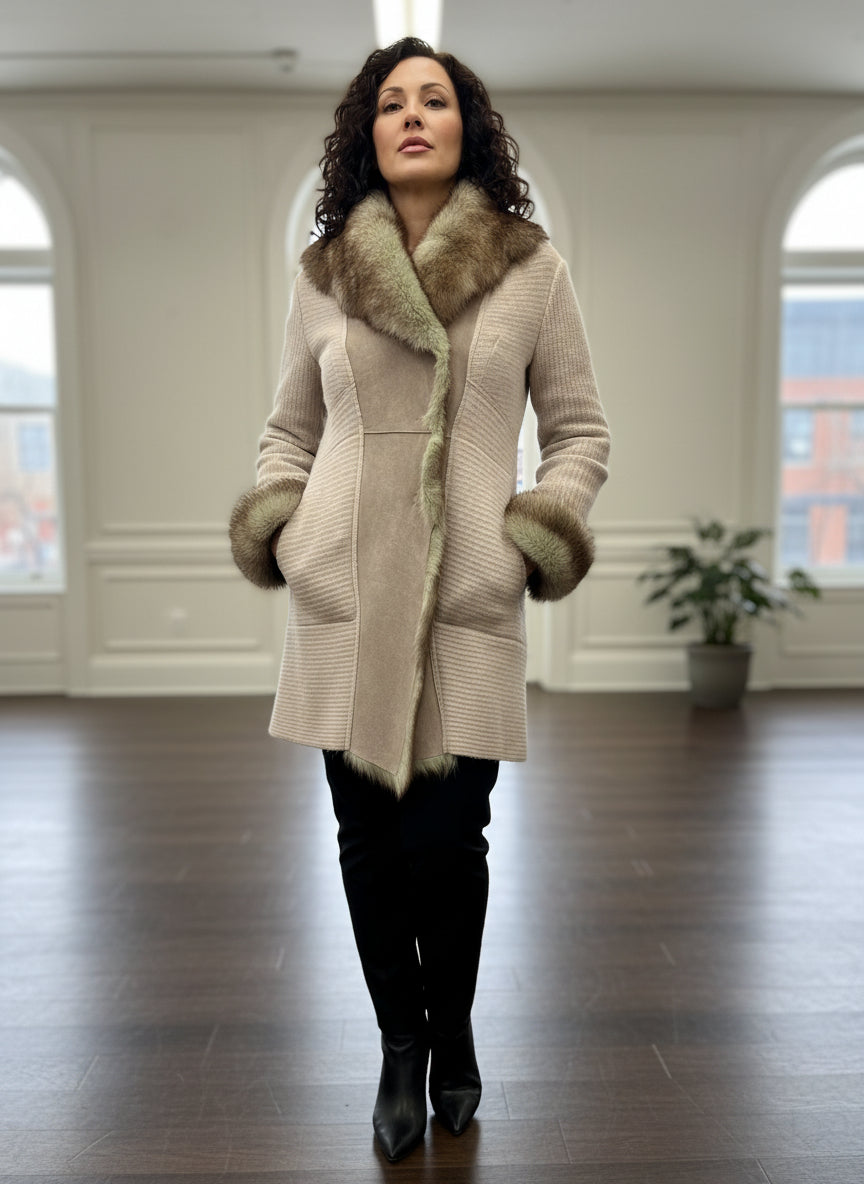 ARTICO SHEARLING SWEATER JACKET