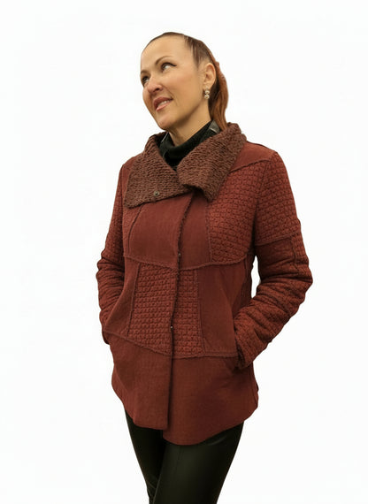 GIMOS SWEATER JACKET - BURGUNDY