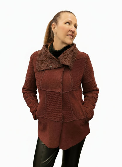 GIMOS SWEATER JACKET - BURGUNDY