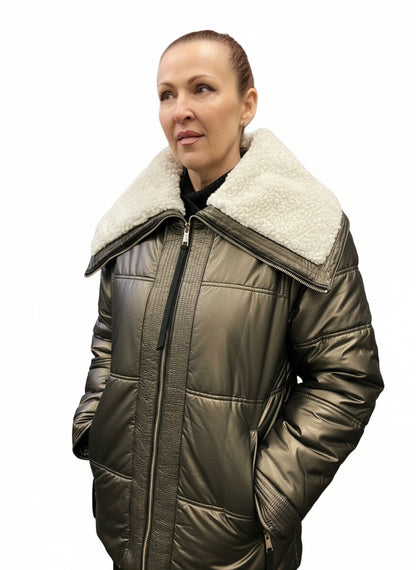 BRONZE SHEARLING COAT