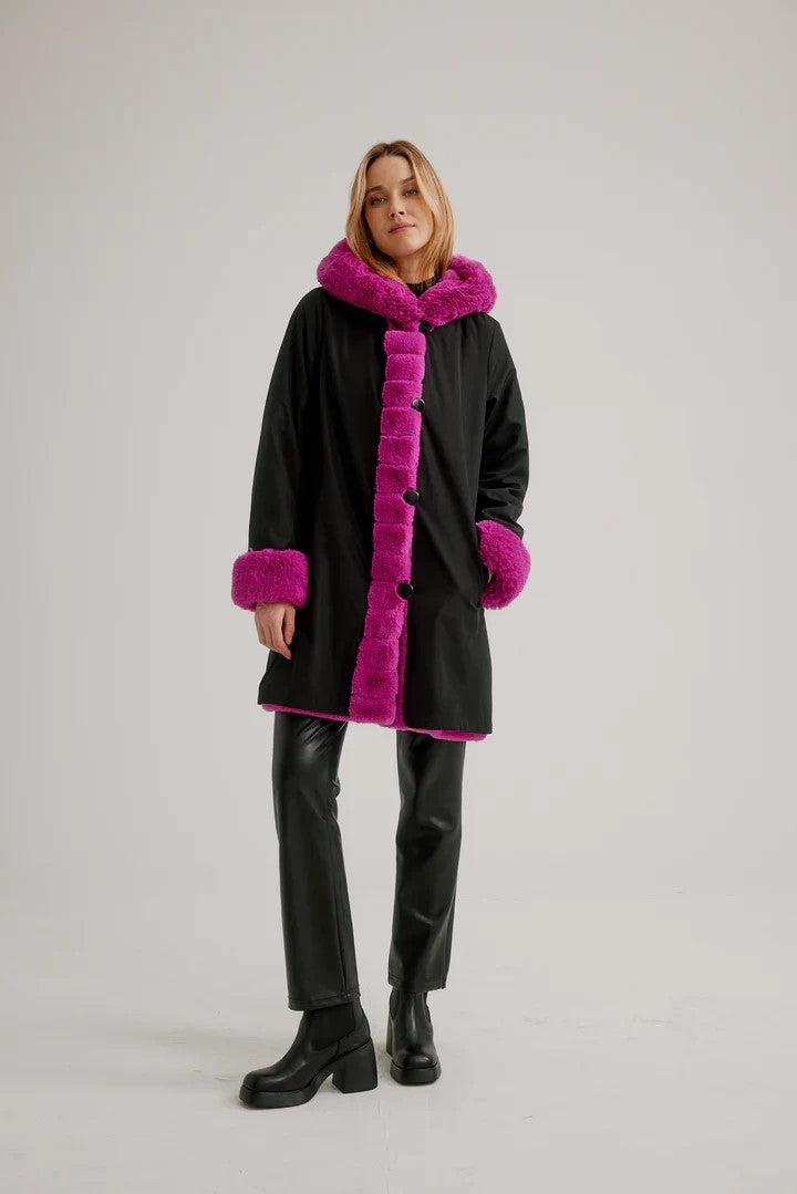 Reversible Vegan Fur Coat