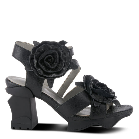 L'Artiste Shelly Black Ankle Strap Sandal