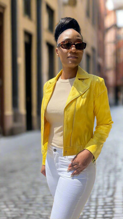 UltraSuede Canary Yellow Jacket