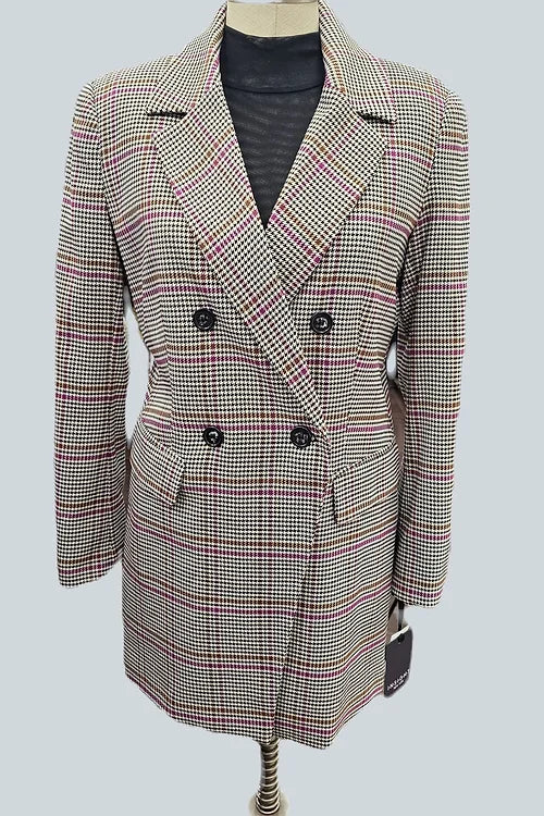 WOMEN BLAZER PLAID JACKET