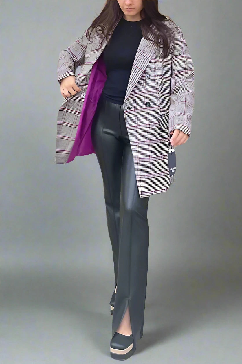 WOMEN BLAZER PLAID JACKET